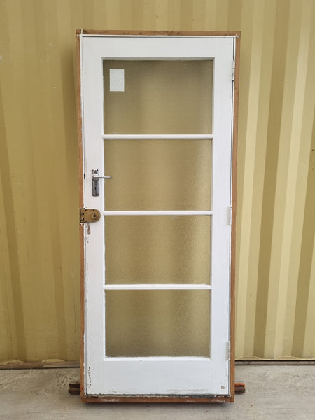 Wood & Glass Single Entrance Door  875 W x  2070 H [#5197 SF] Joinery Recycle