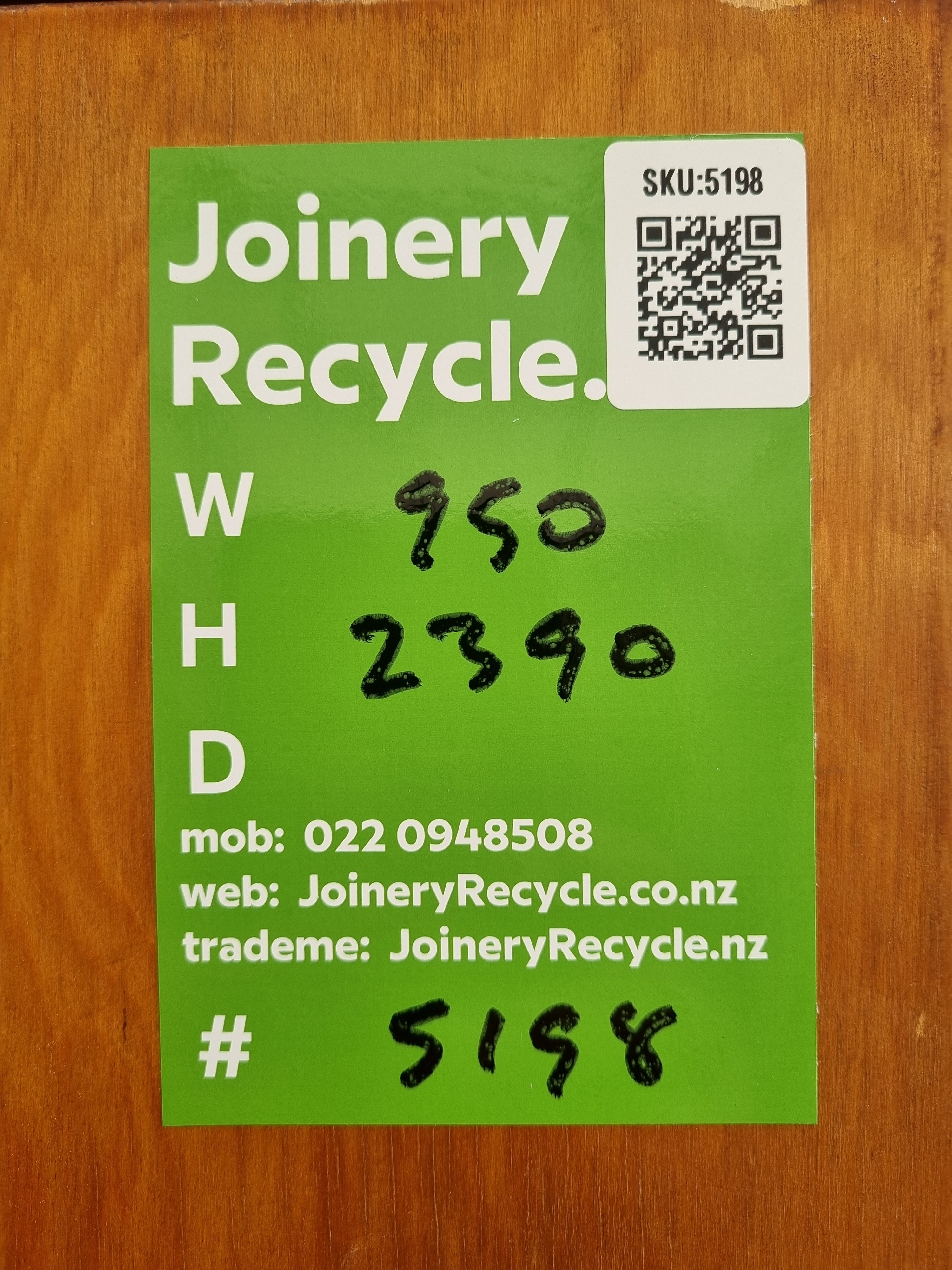Wardrobe Doors - RIMU Veneer -  950 W  x  2390 H [#5198 SF] Joinery Recycle