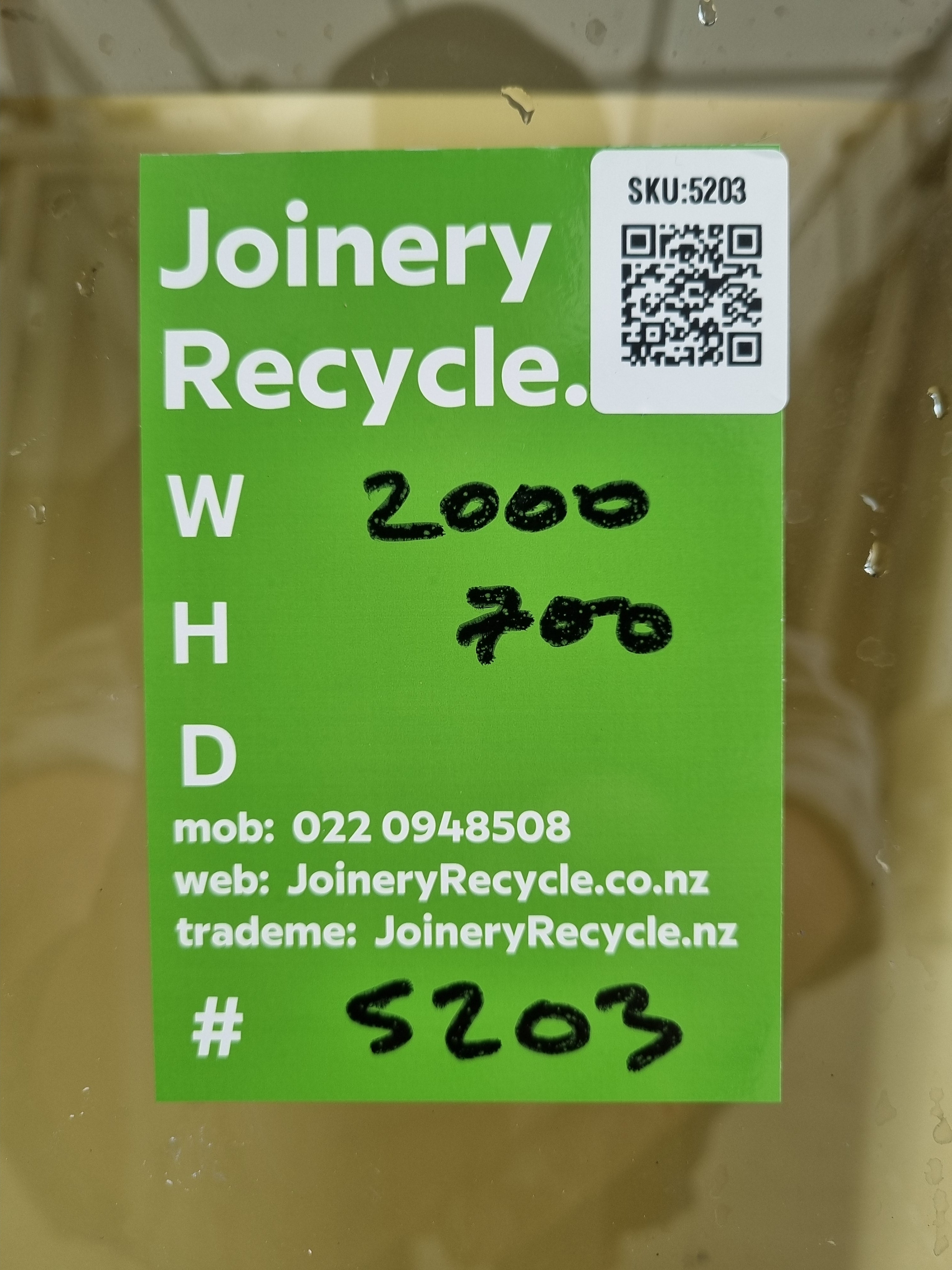 Aluminium Window Green 2000 W  x  700 H [#5203 SF] Joinery Recycle