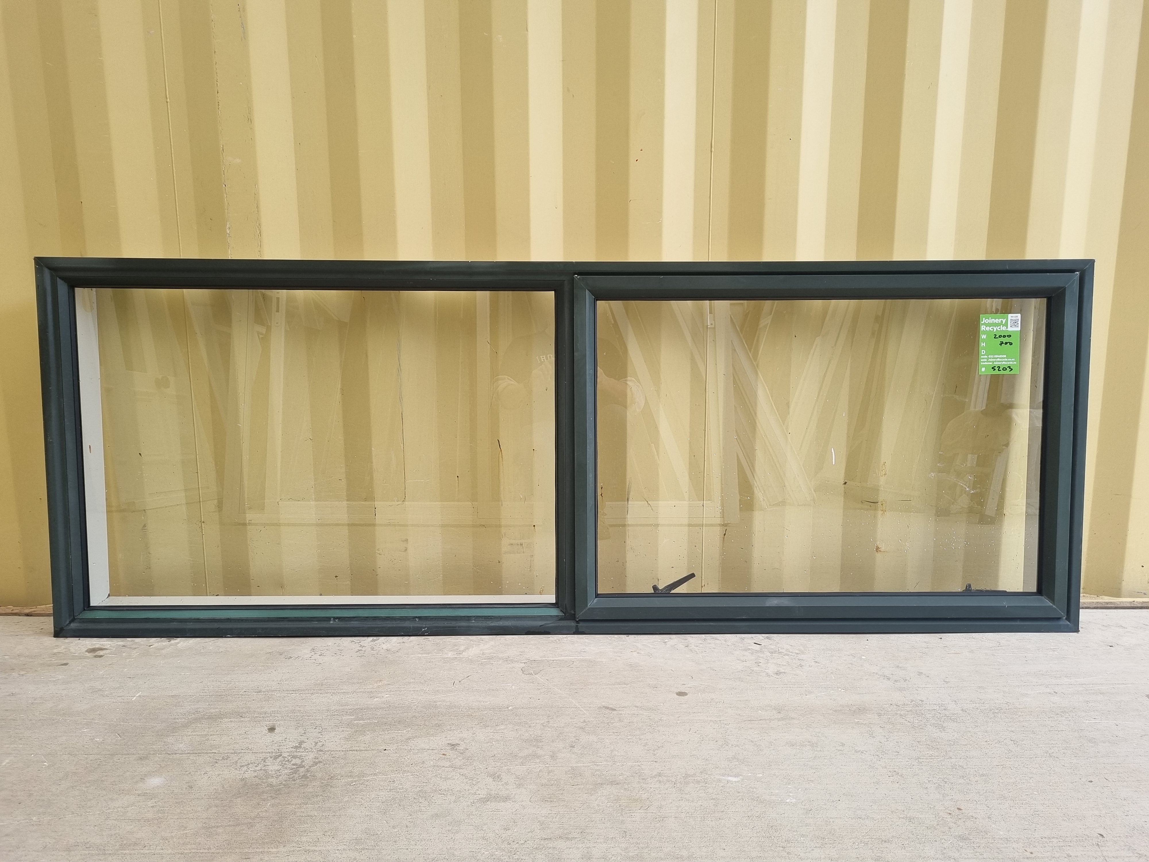 Aluminium Window Green 2000 W  x  700 H [#5203 SF] Joinery Recycle