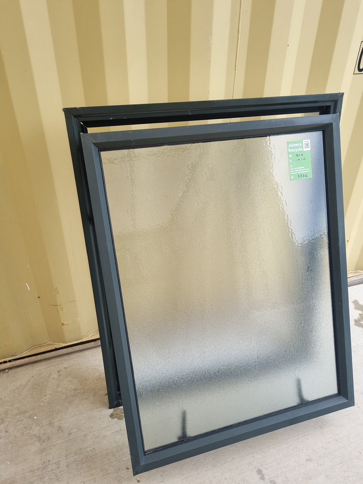 Aluminium Window Green 810 W  x 1010 H [#5206] Joinery Recycle