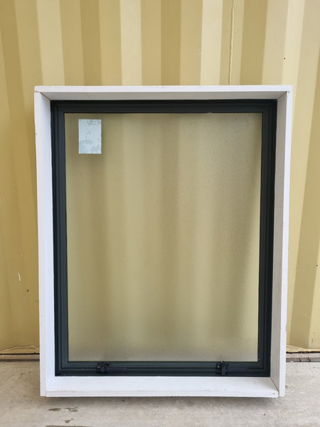 Aluminium Window Green 810 W  x 1010 H [#5206] Joinery Recycle