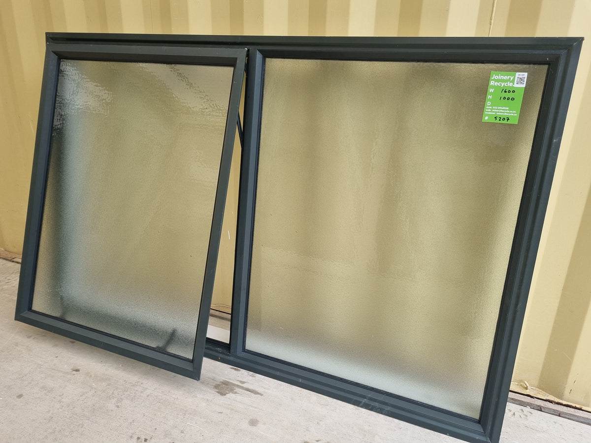 Aluminium Window Green 1600 W  x  1000 H [#5207] Joinery Recycle