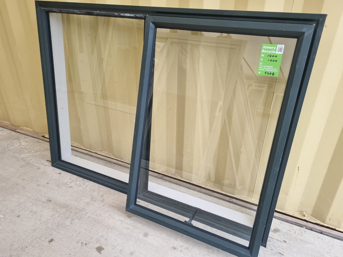 Aluminium Window Green with opening sash 1400 W  x 1000 H [#5208  SF]