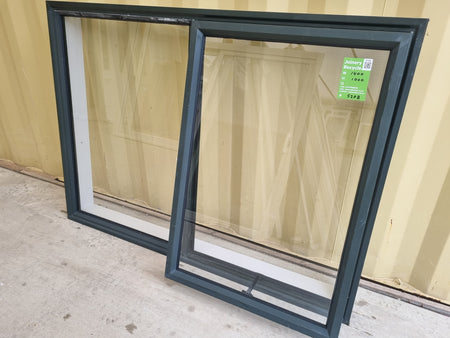 Aluminium Window Green with opening sash 1400 W  x 1000 H [#5208  SF]