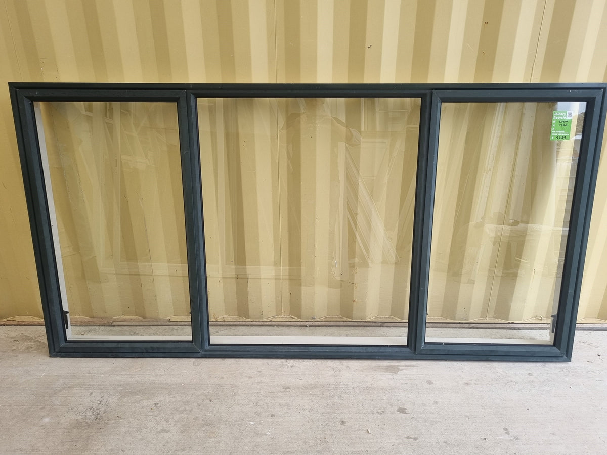 Aluminium Window Green 2400 W  x  1200 H [#5209 SF] Joinery Recycle
