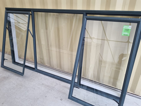 Aluminium Window Green 2400 W  x  1200 H [#5209 SF] Joinery Recycle