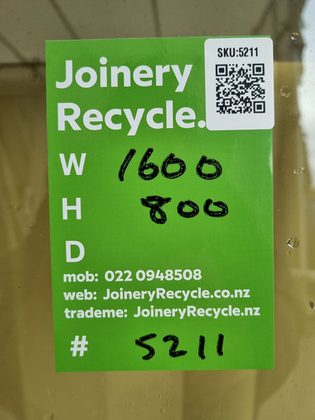 Aluminium Window Green 1600 W  x  800 H [#5211 SF] Joinery Recycle