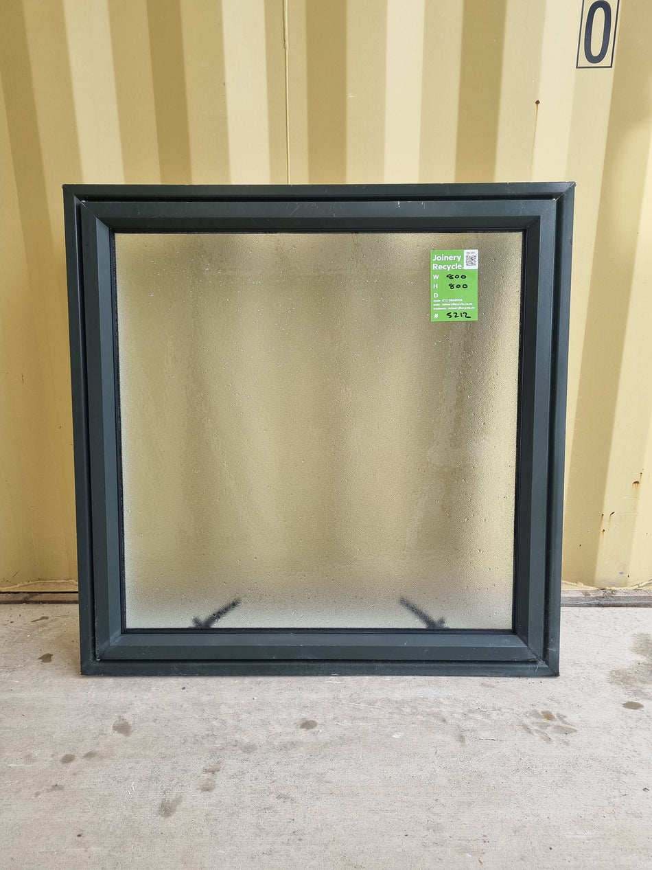 Aluminium Window Green 800 W  x 800 H [#5212 SF] Exterior View - Joinery Recycle