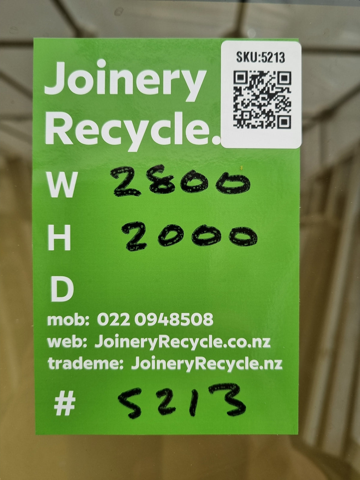 Aluminium French Door with Side Light 2800 W x 2000 H [#5213 SF] Joinery Recycle