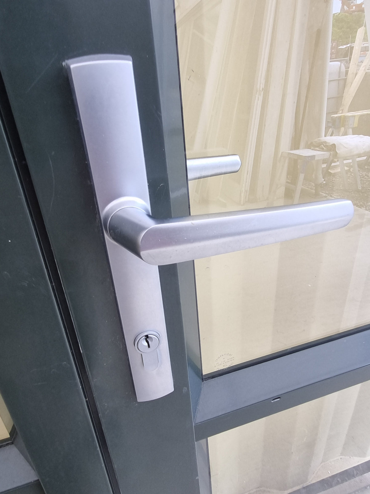 Door Handle Exterior Lock - Aluminium French Door with Side Light 2800 W x 2000 H [#5213 SF] Joinery Recycle