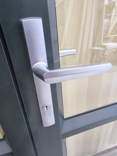 Door Handle Exterior Lock - Aluminium French Door with Side Light 2800 W x 2000 H [#5213 SF] Joinery Recycle