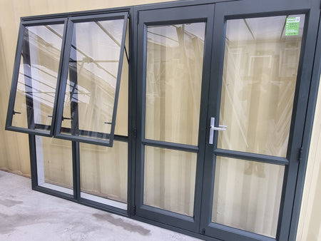 2 Opening Windows - Aluminium French Door with Side Light 2800 W x 2000 H [#5213 SF] Joinery Recycle
