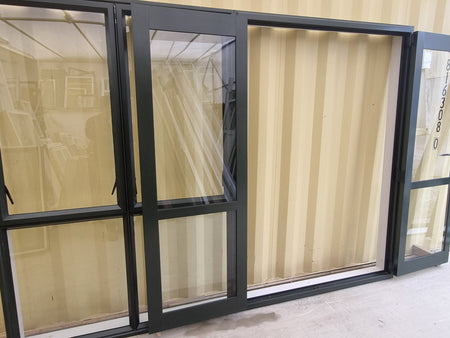 Aluminium French Door with Side Light 2800 W x 2000 H [#5213 SF] Side View - Joinery Recycle