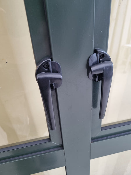 Window latches on Aluminium French Door with Side Light 2800 W x 2000 H [#5213 SF] Joinery Recycle