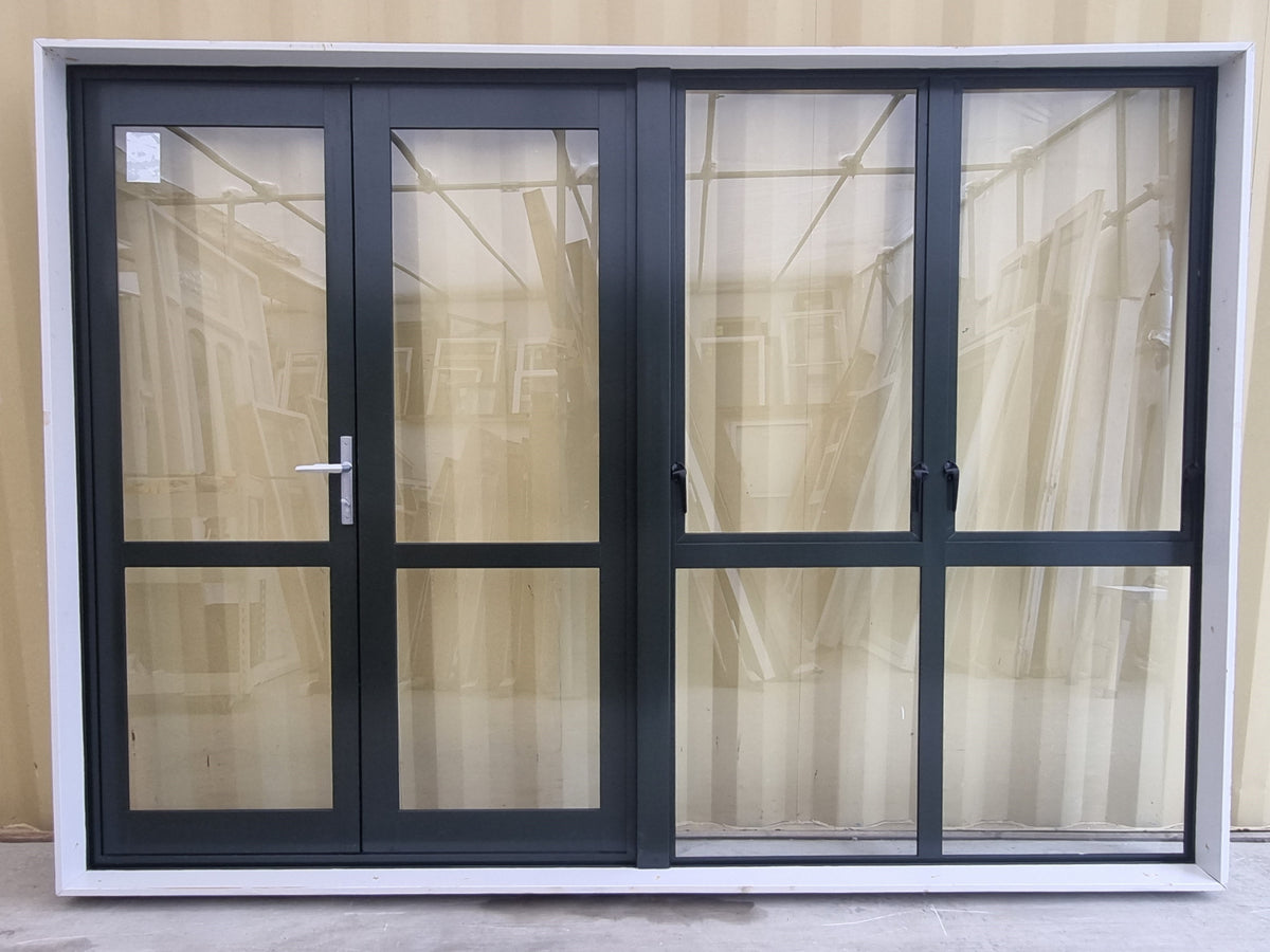 Aluminium French Door with Side Light 2800 W x 2000 H [#5213 SF] interior view - Joinery Recycle