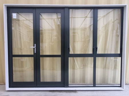 Aluminium French Door with Side Light 2800 W x 2000 H [#5213 SF] interior view - Joinery Recycle