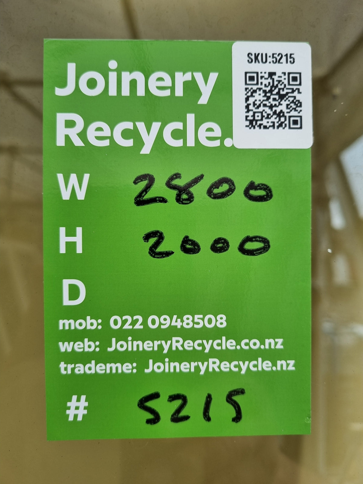 Aluminium Bifold Door White 2800 W x 2000 H [#5215 SF] Joinery Recycle