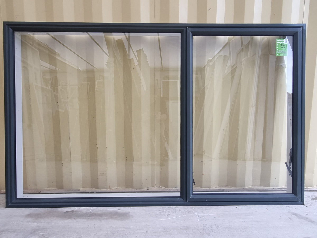 Aluminium Window Green 1990 W  x 1200 H [#5216  SF] EXTERIOR SIDE -  Joinery Recycle