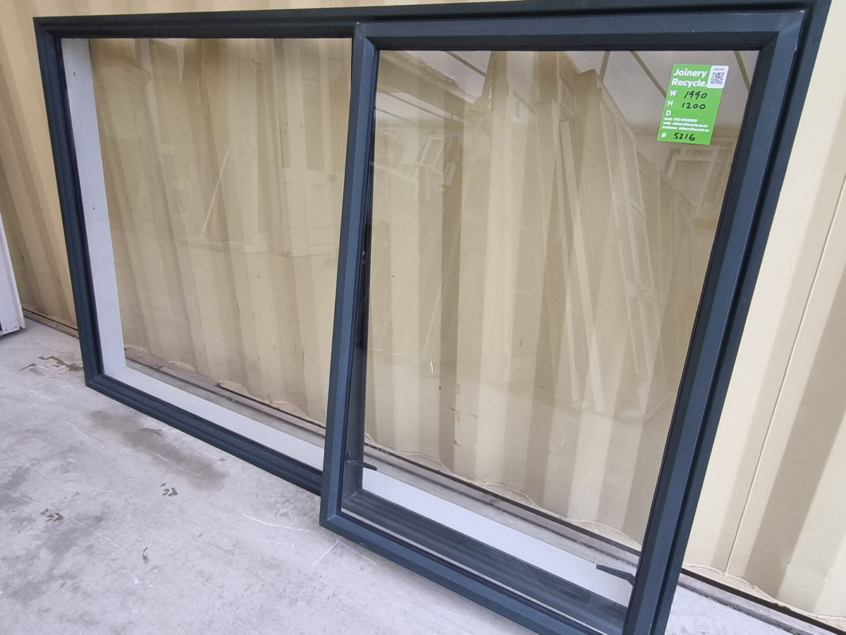 Side view of Aluminium Window Green 1990 W  x 1200 H [#5216  SF] Joinery Recycle