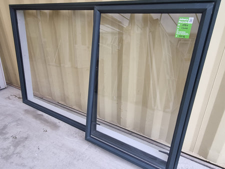 Side view of Aluminium Window Green 1990 W  x 1200 H [#5216  SF] Joinery Recycle