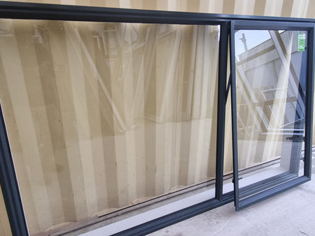 Aluminium Window Green 1990 W  x 1200 H [#5216  SF] feturing opening sash - Joinery Recycle