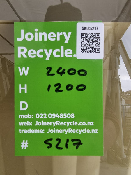 Aluminium Window Green 2400 W  x 1200 H [#5217 SF] Joinery Recycle