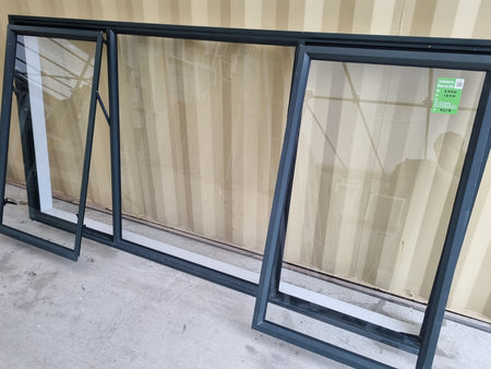 Opening sash Aluminium Window Green 2400 W  x 1200 H [#5217 SF] Joinery Recycle