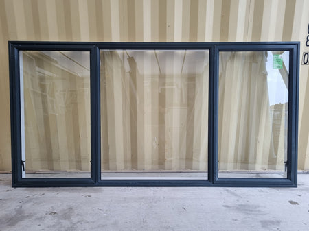 Aluminium Window Green 2400 W  x 1200 H [#5217 SF] Exterior side - Joinery Recycle