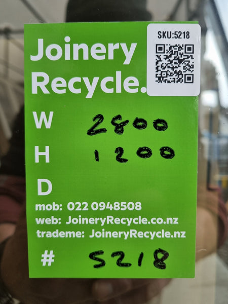 PRIVACY GLASS Aluminium Window Green 2800 W  x 1200 H [#5218  SF] Joinery Recycle