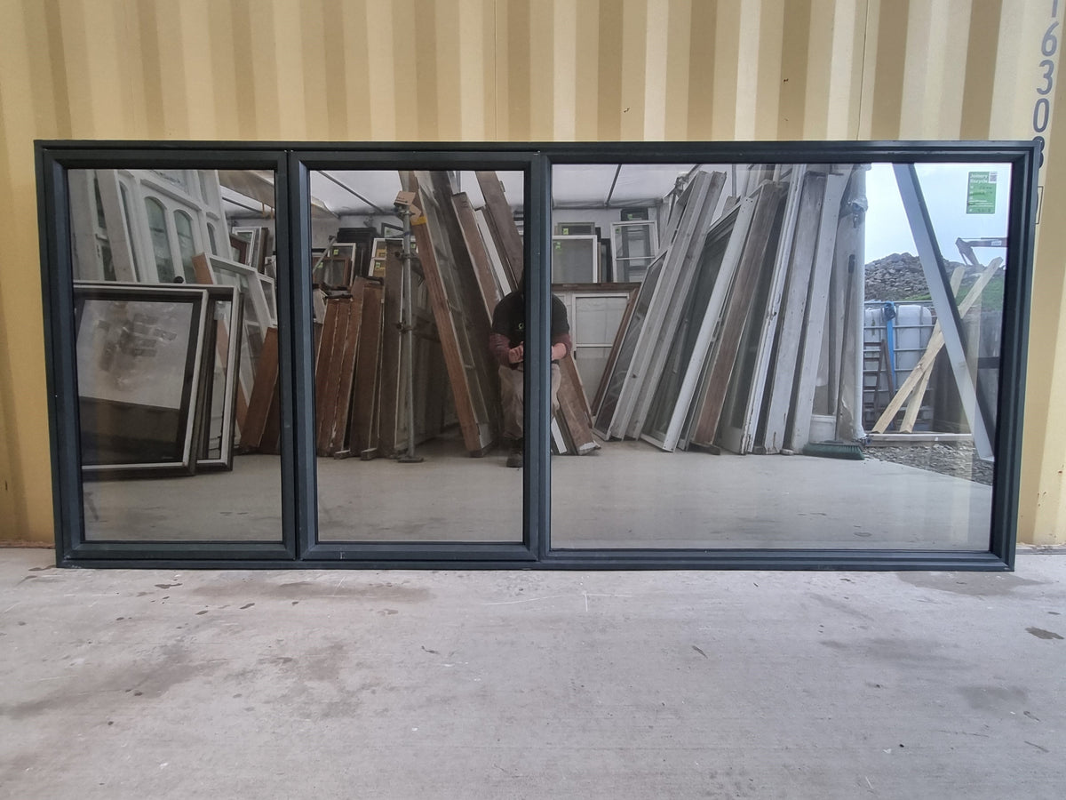 PRIVACY GLASS Aluminium Window Green 2800 W  x 1200 H [#5218  SF] Joinery Recycle