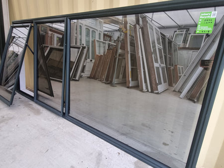 mirror GLASS Aluminium Window Green 2800 W  x 1200 H [#5218  SF] Joinery Recycle