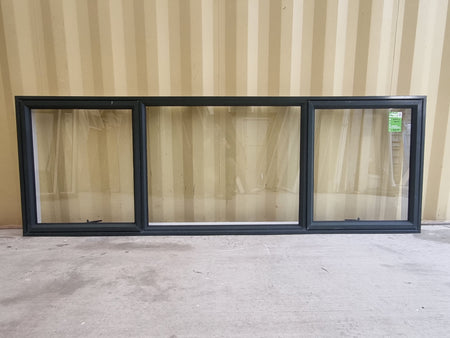 Aluminium Window Green 2400 W  x 800 H [#5219 SF] exterior side - Joinery Recycle
