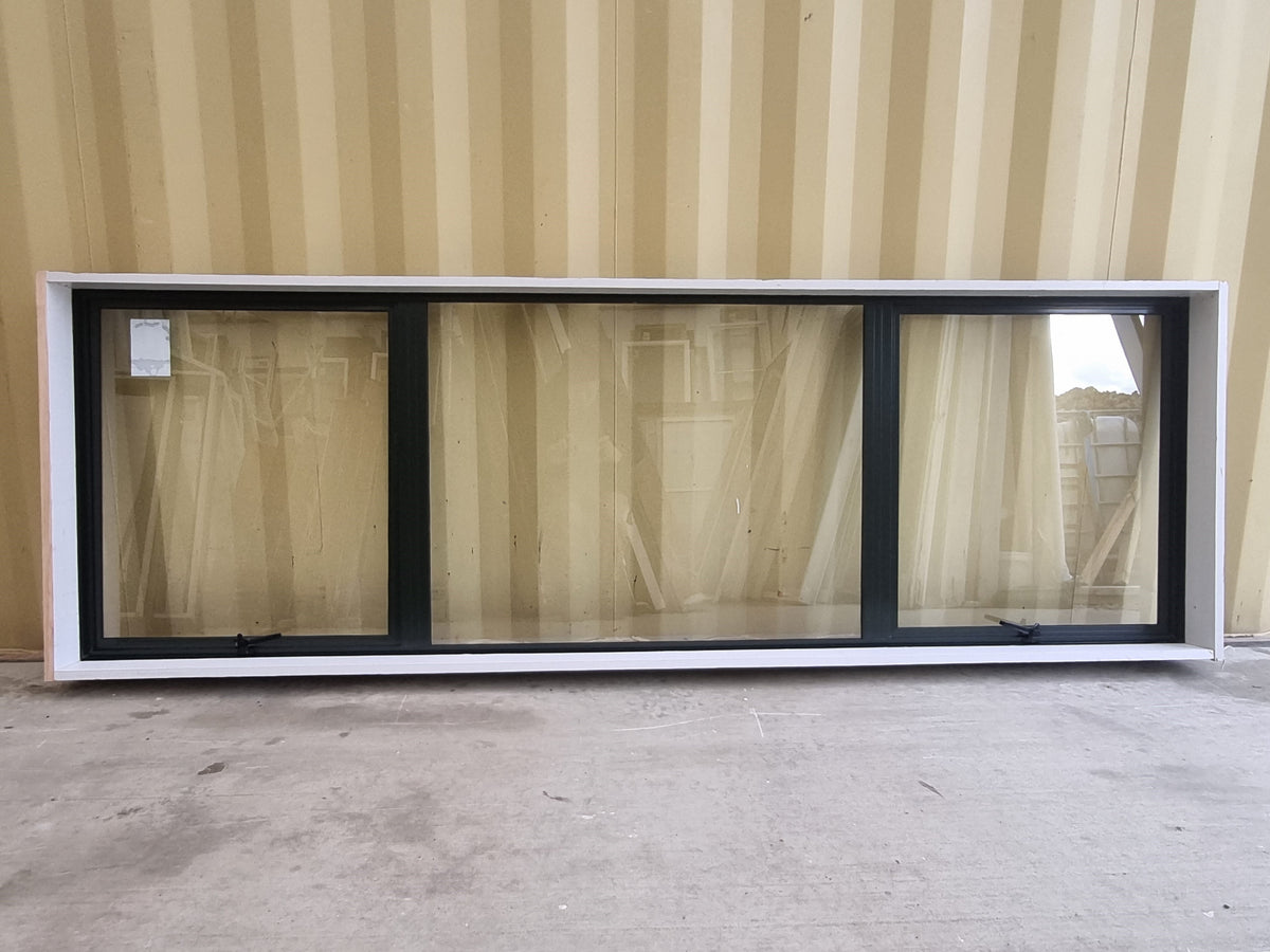 Aluminium Window Green 2400 W  x 800 H [#5219 SF] inerior side - Joinery Recycle