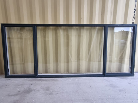 Exterior side of Aluminium Window Green 3000 W  x 1200 H [#5221 SF] Joinery Recycle