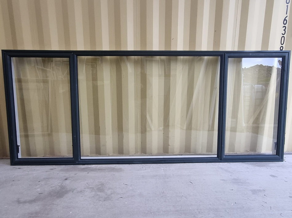 Exterior side of Aluminium Window Green 3000 W  x 1200 H [#5221 SF] Joinery Recycle