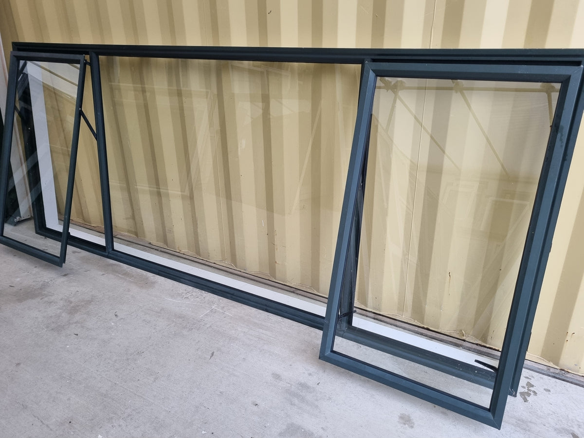 Awning opening Aluminium Window Green 3000 W  x 1200 H [#5221 SF] Joinery Recycle