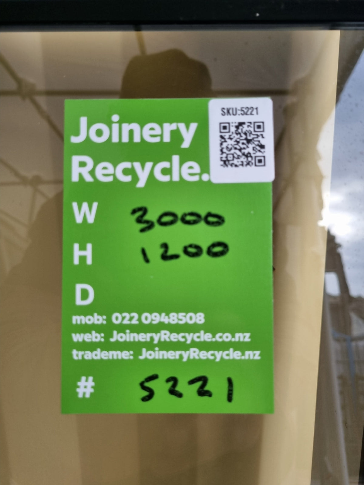 Aluminium Window Green 3000 W  x 1200 H [#5221 SF] Joinery Recycle