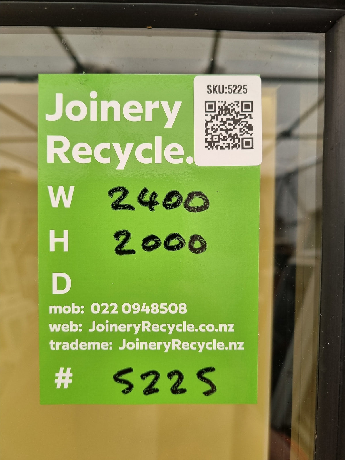 RANCH SLIDER Black 2400 W x 2000 H [#5225 SF] Joinery Recycle
