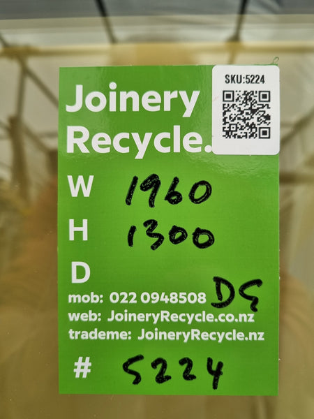 DOUBLE GLAZED Aluminium Window White  1960 W  x  1300 H  [#5224 SF] Joinery Recycle
