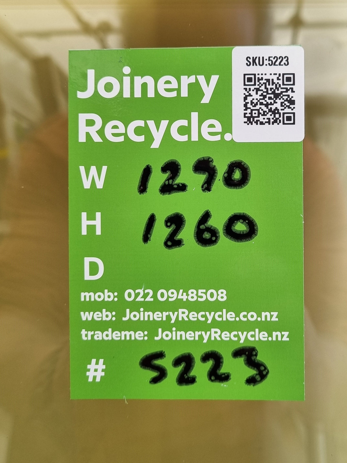 Aluminium Window White  1290 W  x  1260 H  [#5223 SF] Joinery Recycle