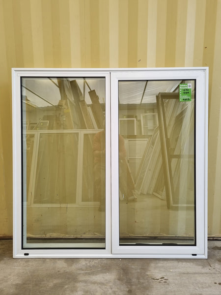 Aluminium Window White  1290 W  x  1260 H  [#5223 SF] exterior side - Joinery Recycle