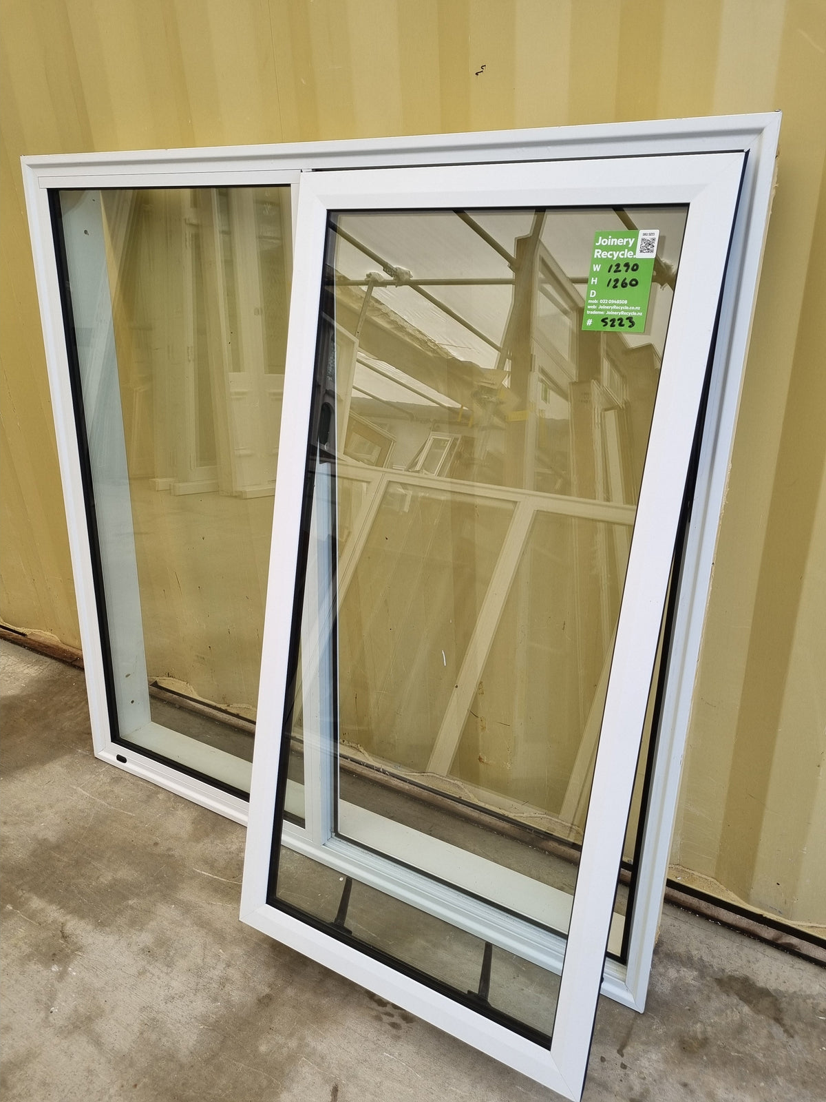 Opening Aluminium Window White  1290 W  x  1260 H  [#5223 SF] Joinery Recycle