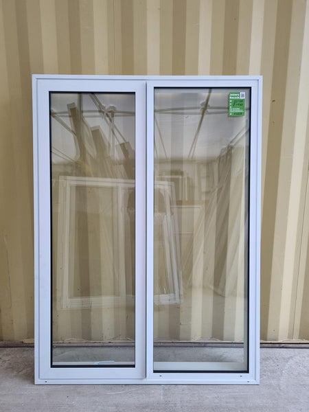 DOUBLE GLAZED Aluminium Window White  1120 W  x  1530 H  [#5227 SF] exterior side - Joinery Recycle