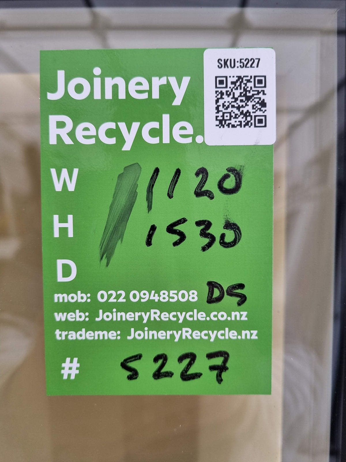 DOUBLE GLAZED Aluminium Window White  1120 W  x  1530 H  [#5227 SF] Joinery Recycle