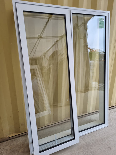 Opening DOUBLE GLAZED Aluminium Window White  1120 W  x  1530 H  [#5227 SF] Joinery Recycle