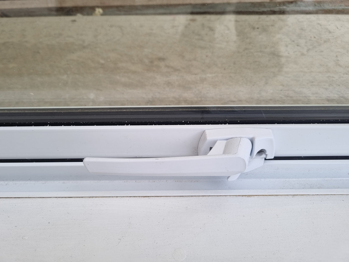 window latch on DOUBLE GLAZED Aluminium Window White  1120 W  x  1530 H  [#5227 SF] Joinery Recycle