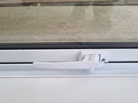 window latch on DOUBLE GLAZED Aluminium Window White  1120 W  x  1530 H  [#5227 SF] Joinery Recycle