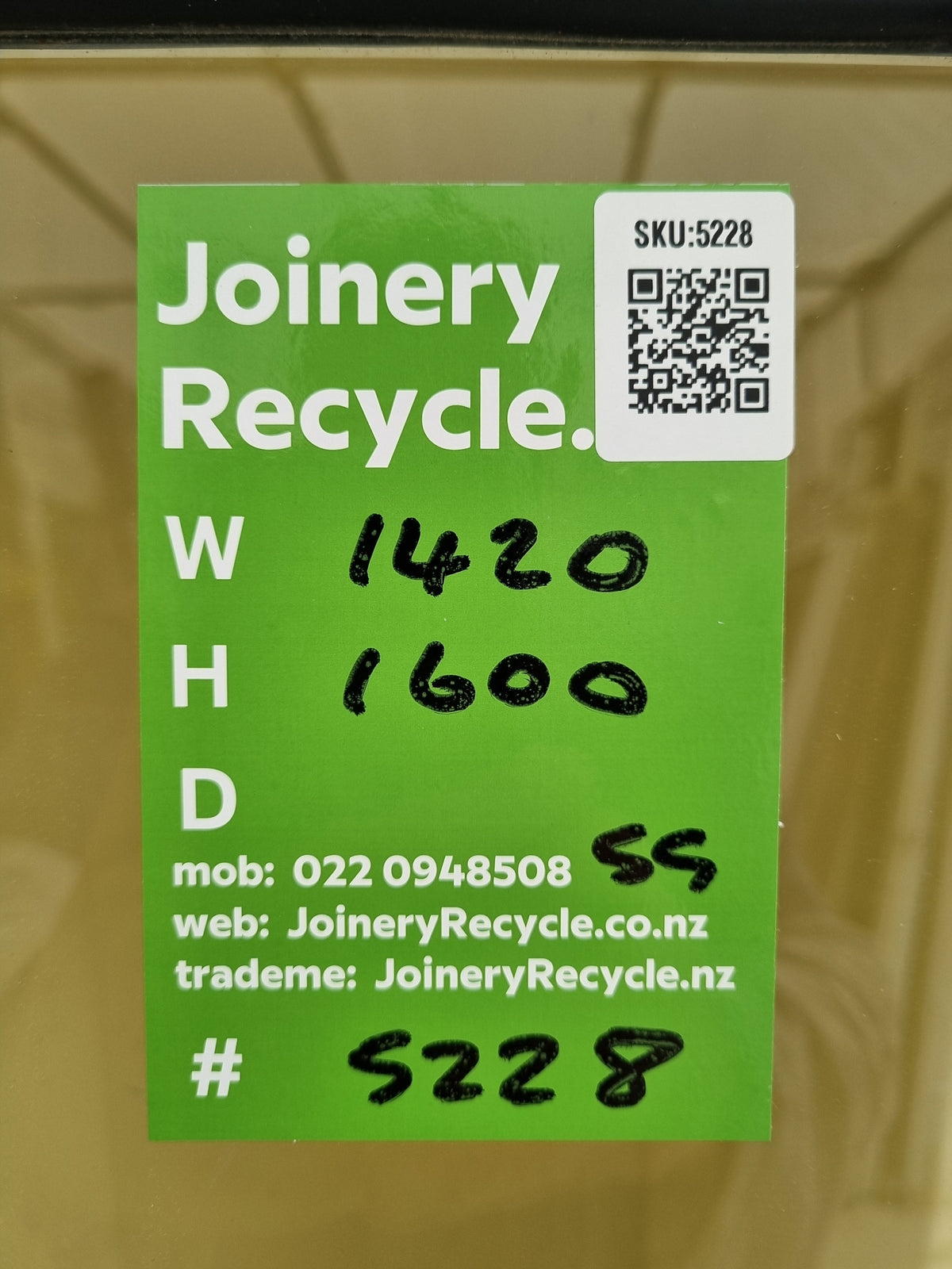 Aluminium Window White  1420 W  x 1600  H  [#5228 SF] Joinery Recycle