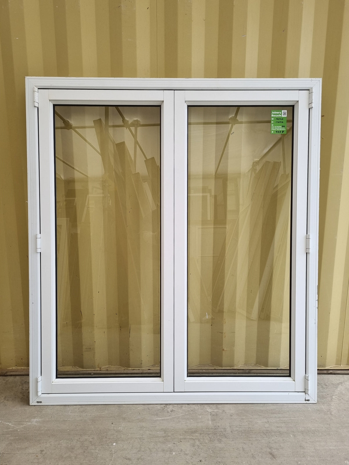 Aluminium Window White  1420 W  x 1600  H  [#5228 SF] exterior side - Joinery Recycle